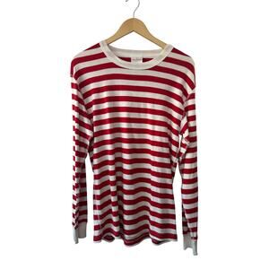 Hanna Andersson Red & White Stripe Long Sleeve Pajama Shirt Medium New
